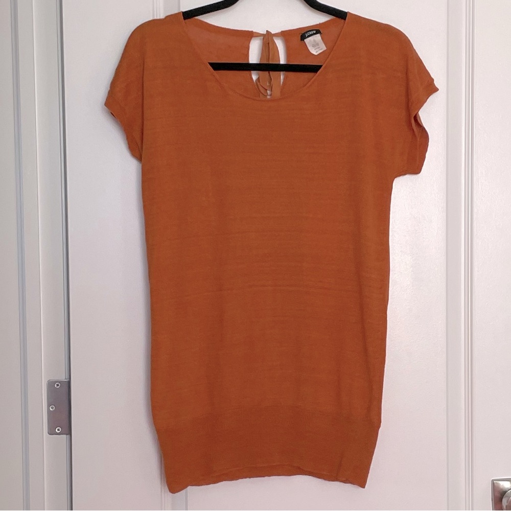 J Crew Orange Linen Knit Top